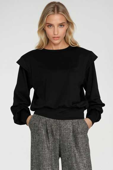 Sweat-shirt à poignets hauts - noir - nife  