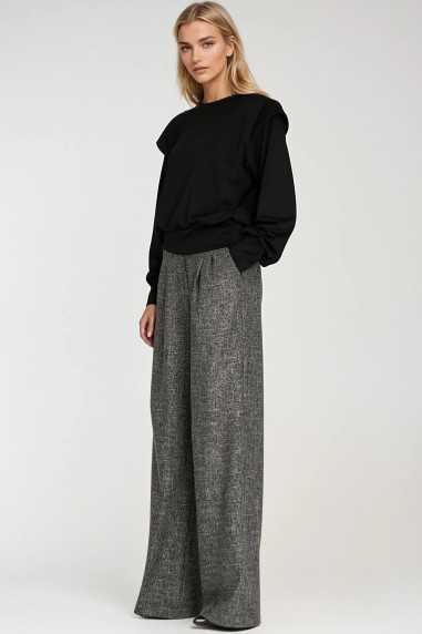 Sweat-shirt à poignets hauts - noir - nife  