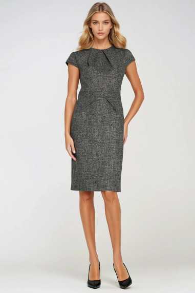 Robe à plis au niveau de l'encolure - noire - nife  