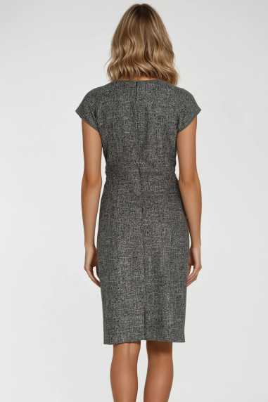 Robe à plis au niveau de l'encolure - noire - nife  