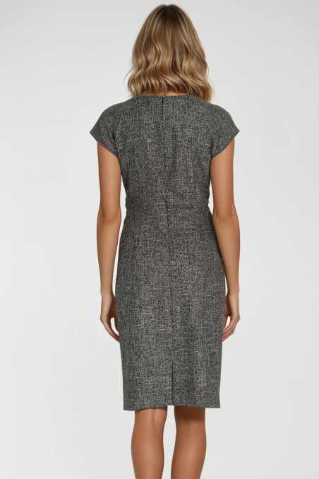 Robe à plis au niveau de l'encolure - noire - nife  