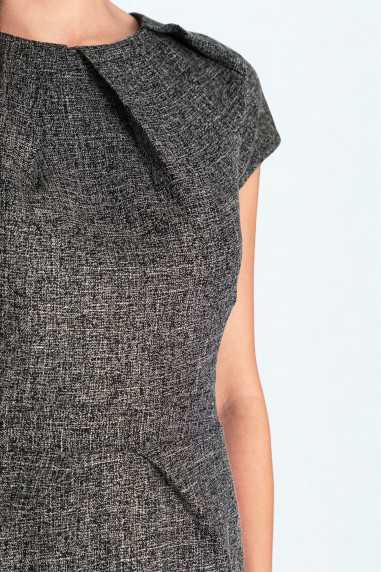 Robe à plis au niveau de l'encolure - noire - nife  