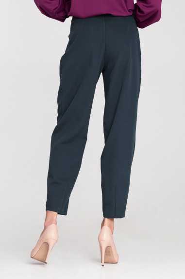 Pantalon ample taille haute - bleu marine - nife  