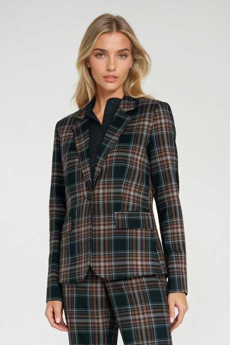 veste classique à carreaux bleu marine - nife  