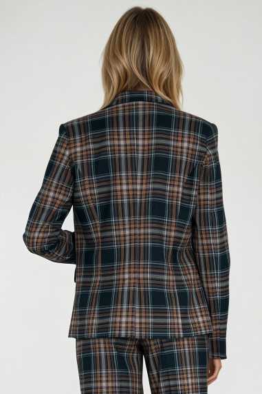 veste classique à carreaux bleu marine - nife  