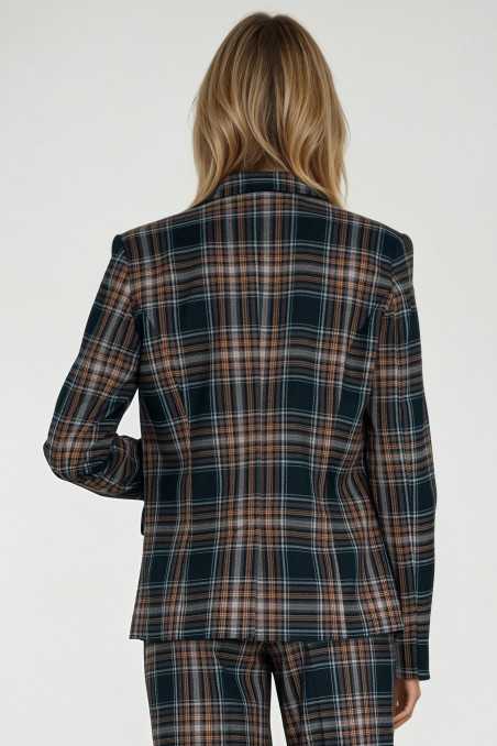 veste classique à carreaux bleu marine - nife  