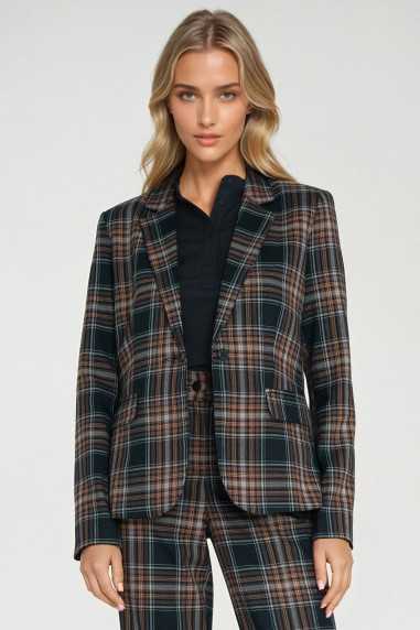 veste classique à carreaux bleu marine - nife  
