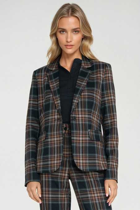 veste classique à carreaux bleu marine - nife  