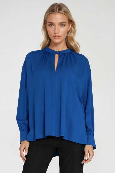 Blouse oversize à fronces - bleuet - nife 