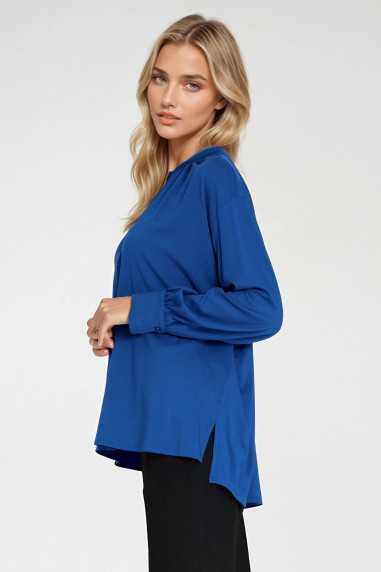 Blouse oversize à fronces - bleuet - nife 