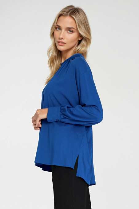 Blouse oversize à fronces - bleuet - nife 