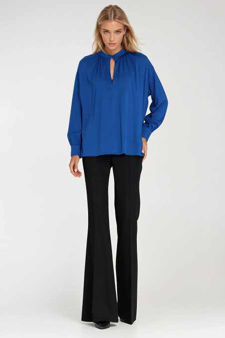 Blouse oversize à fronces - bleuet - nife 