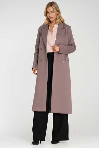 Manteau croisé élégant - beige - nife  