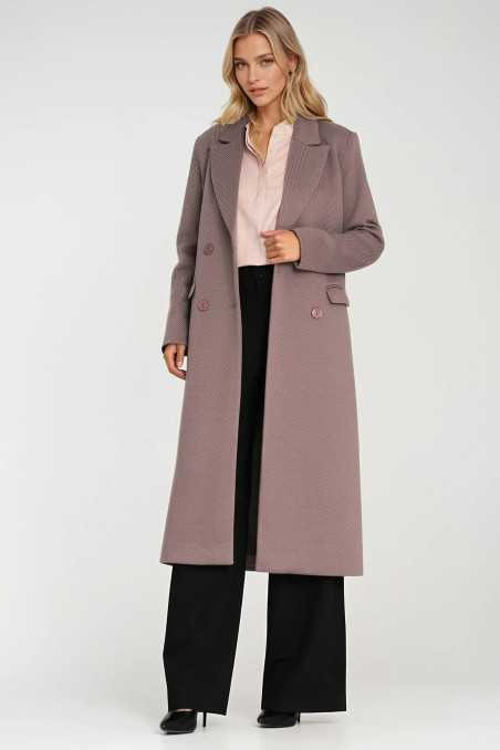 Manteau croisé élégant - beige - nife  