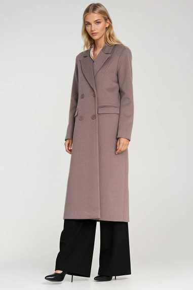 Manteau croisé élégant - beige - nife  