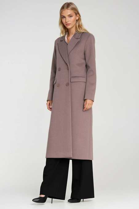 Manteau croisé élégant - beige - nife  