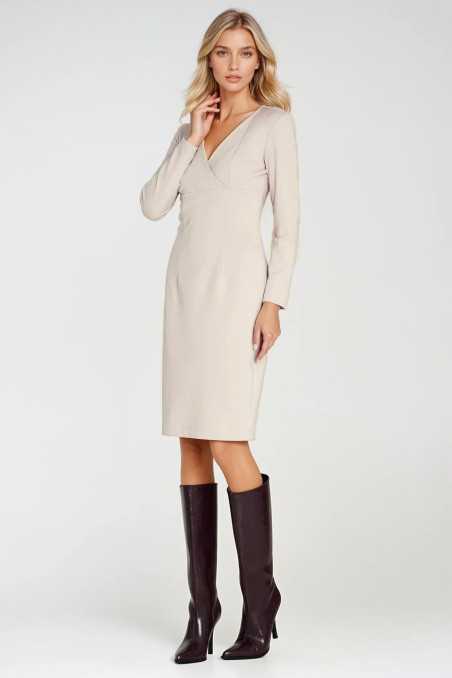 Robe cache-cœur beige - nife  