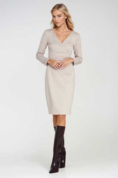 Robe cache-cœur beige - nife  