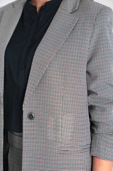 Veste à plis aux manches - motif pied-de-poule - nife  