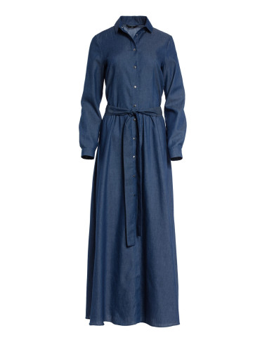 Robe longue en jean à manches longues 