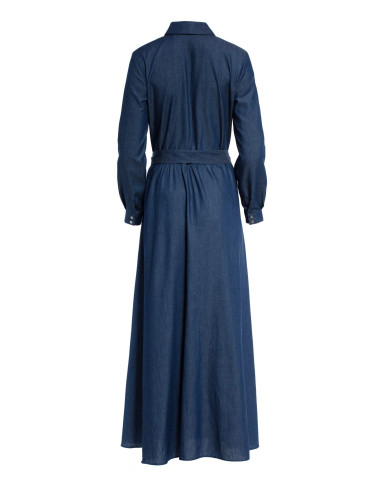 Robe longue en jean à manches longues 