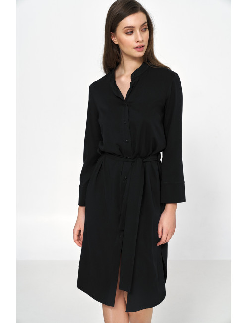 Robe midi en viscose noire 