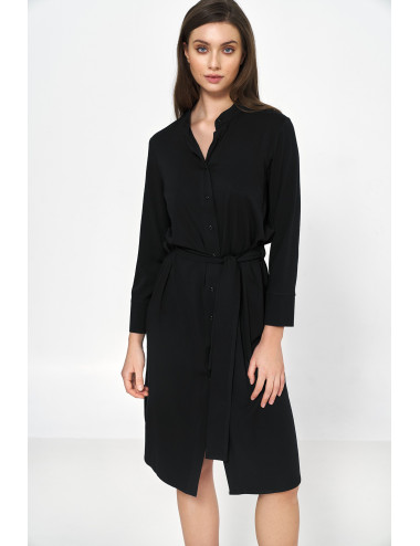 Robe midi en viscose noire 