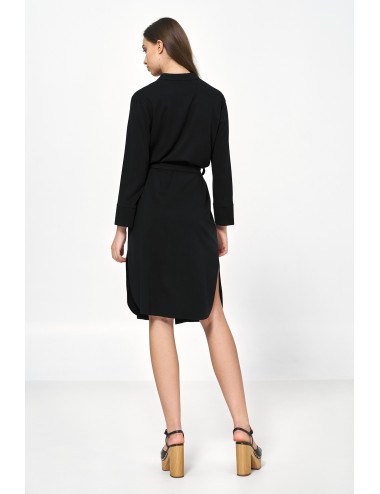 Robe midi en viscose noire 