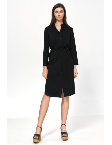 Robe midi en viscose noire 