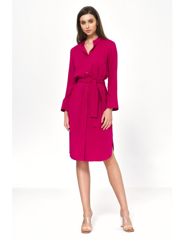 Robe midi fuchsia en viscose 