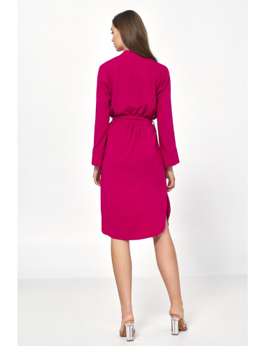 Robe midi fuchsia en viscose 