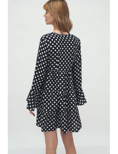 Robe à volants à pois 