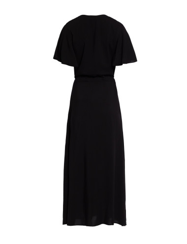 Robe longue noire à manches évasées 