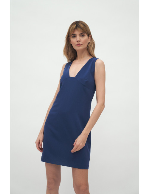 Robe cobalt à décolleté profond 