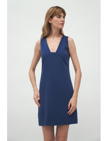 Robe cobalt à décolleté profond 