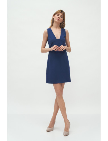 Robe cobalt à décolleté profond 