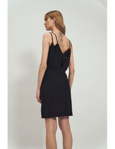 Robe en viscose noire à bretelles 