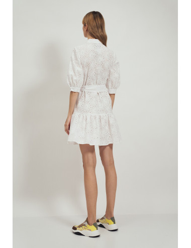 Robe en coton à volant blanche 