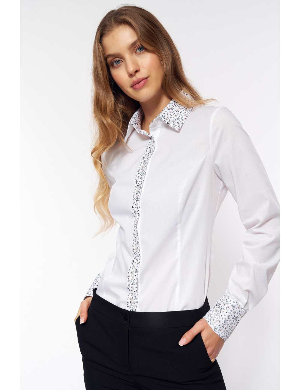 Chemise avec empiècements à motifs 