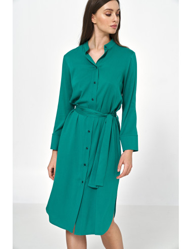 Robe midi en viscose verte 