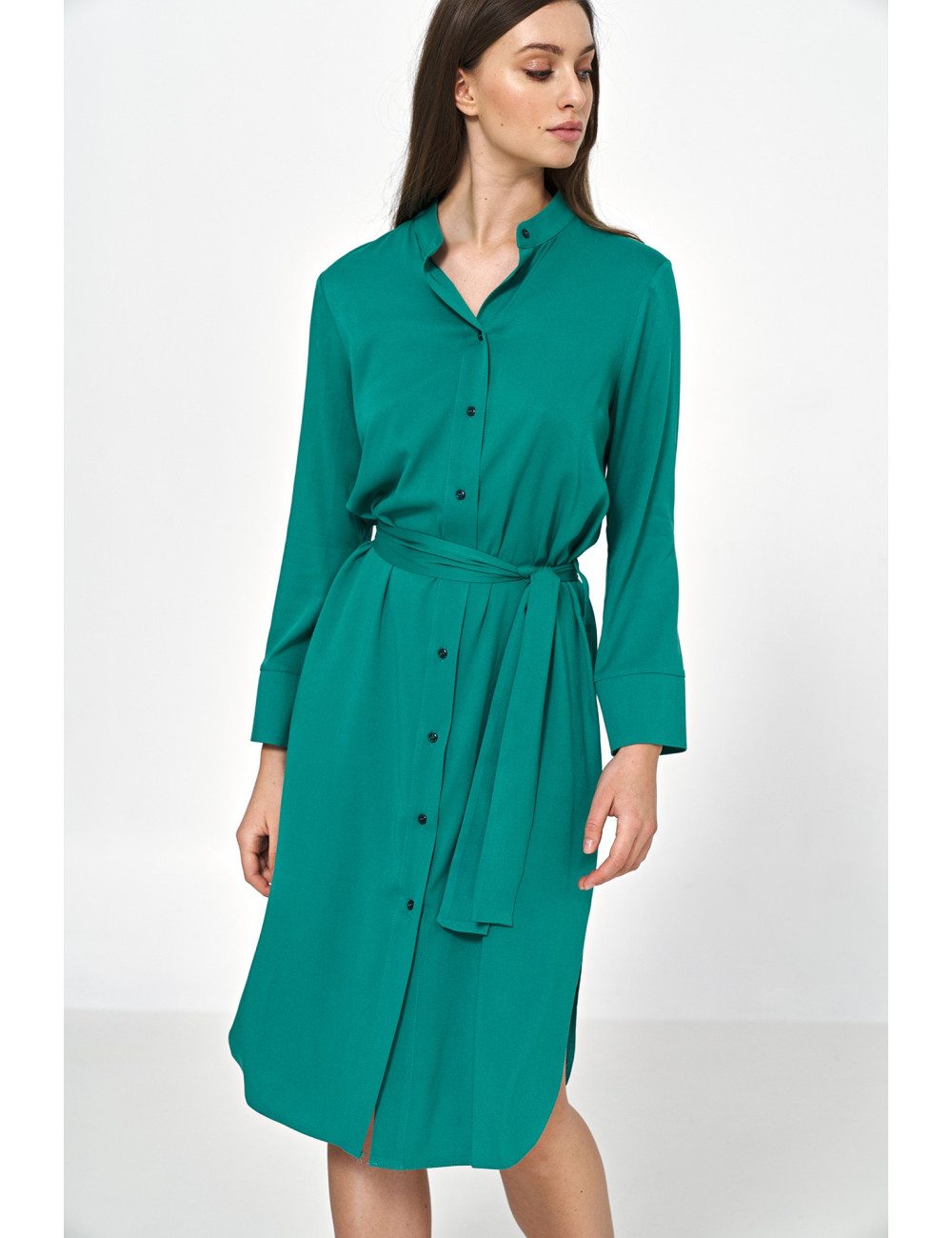 Robe midi en viscose verte 