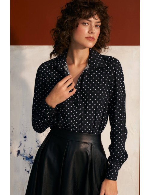 Chemise en viscose à pois 