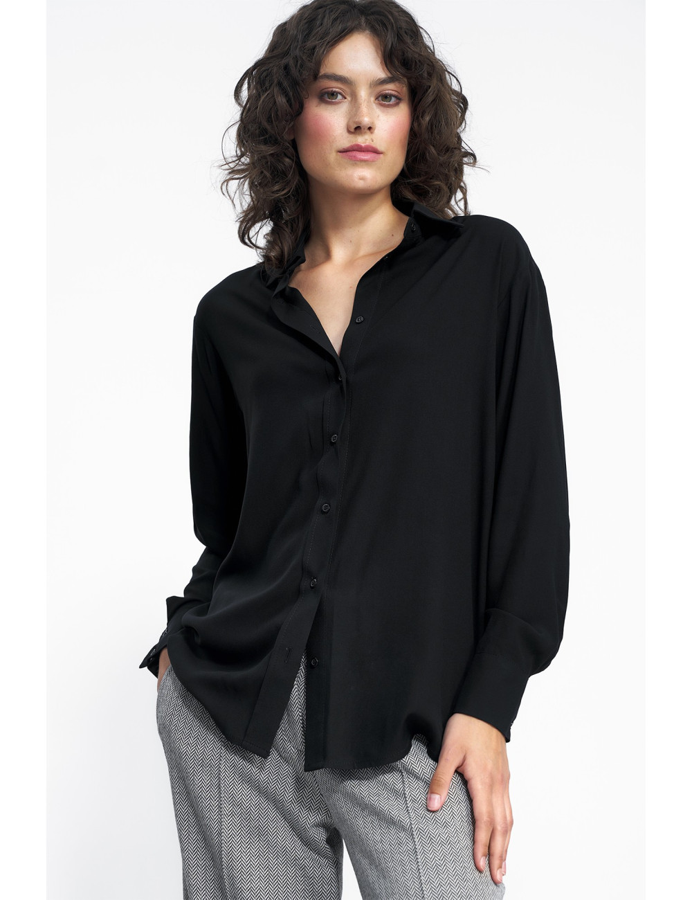 Chemise en viscose noire 