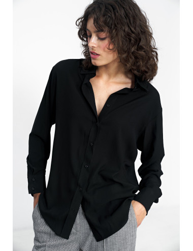 Chemise en viscose noire 