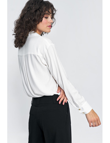 Chemise en viscose avec boutons écru boutons dorés 