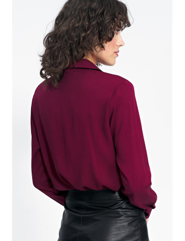 Chemise en viscose bordeaux 