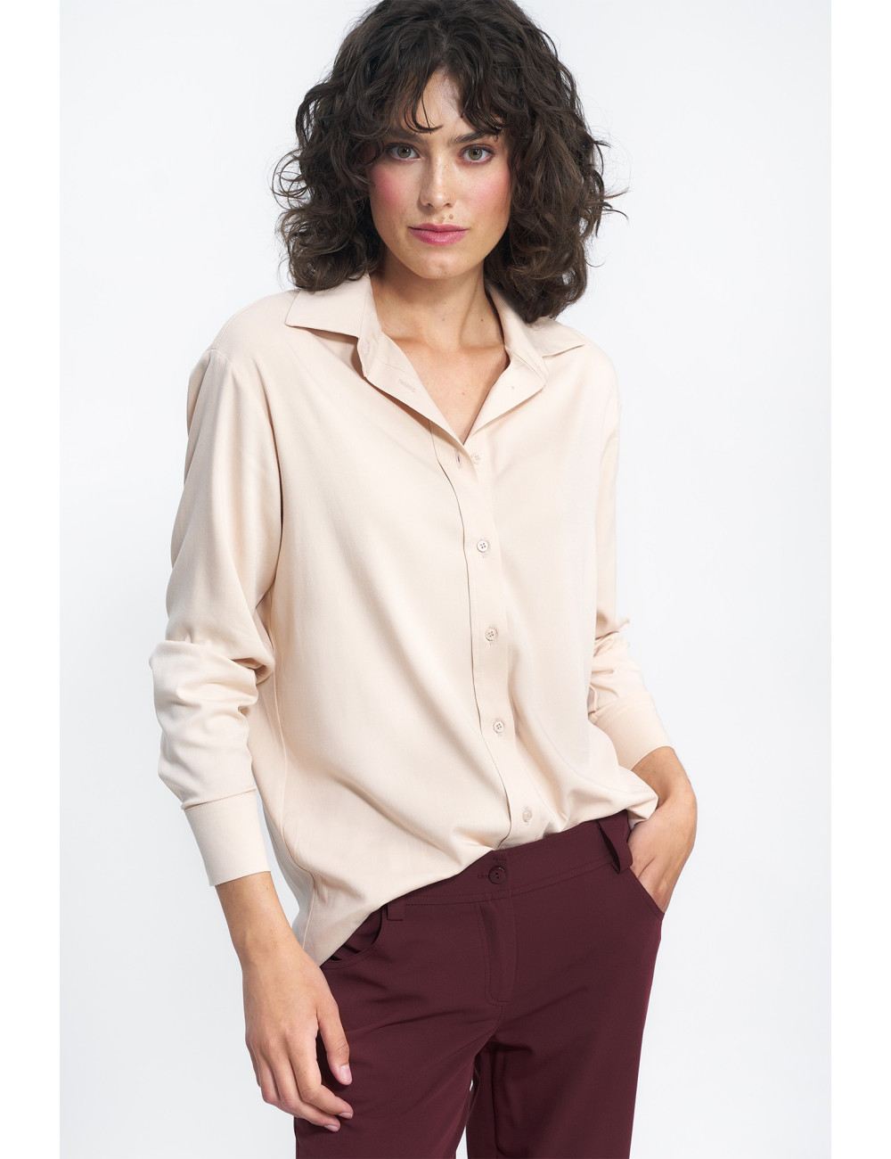 Chemise en viscose beige 