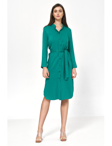 Robe midi en viscose verte 