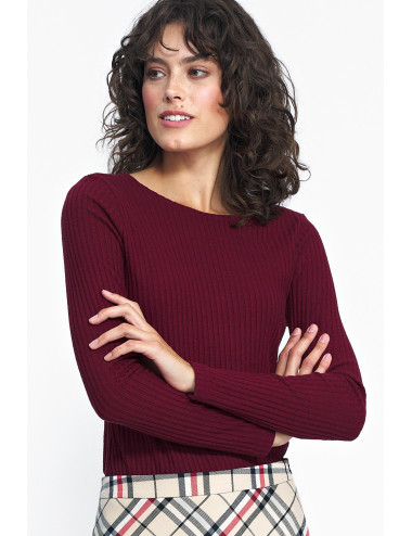 Pull leger manches longues bordeaux 