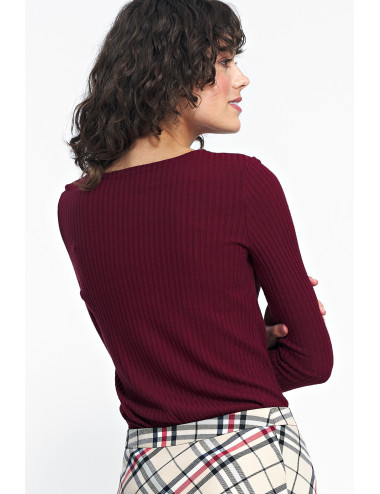 Pull leger manches longues bordeaux 